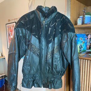 Vintage Genuine Leather Bomber Jacket